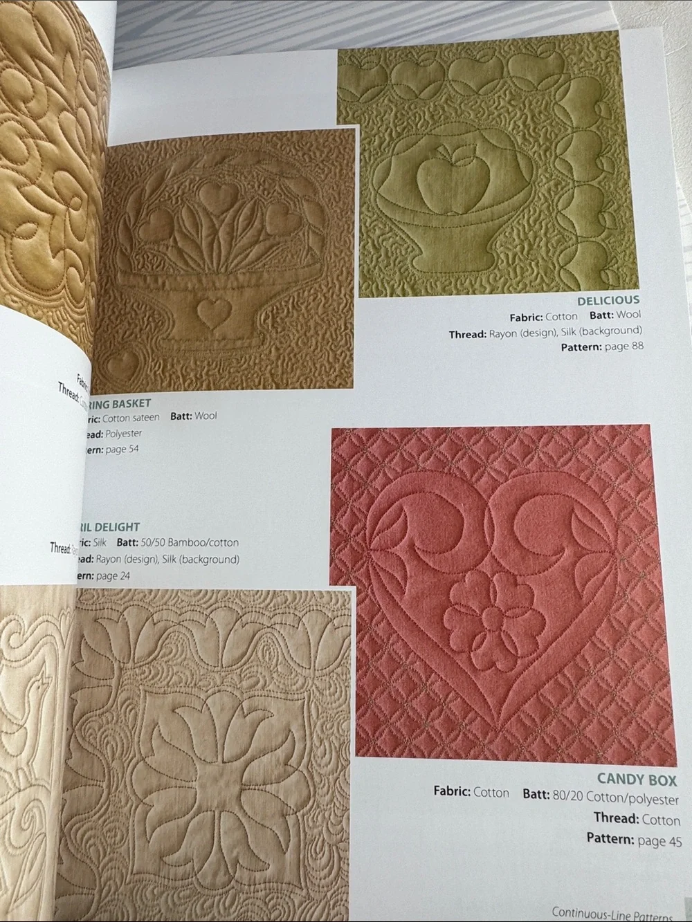 Continuous-Line Quilting Designs - Olive Green